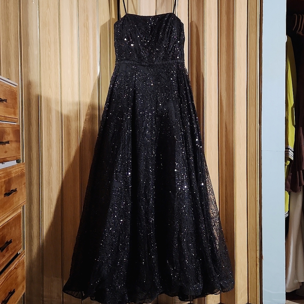 Black Sparkly Prom Maxi Dress